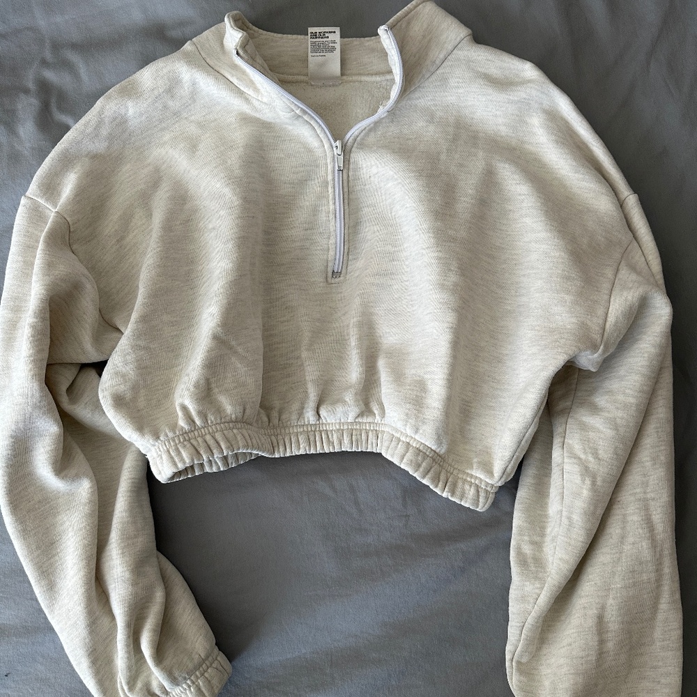 Los Angeles Apparel Cinched Cropped Sweatshirt